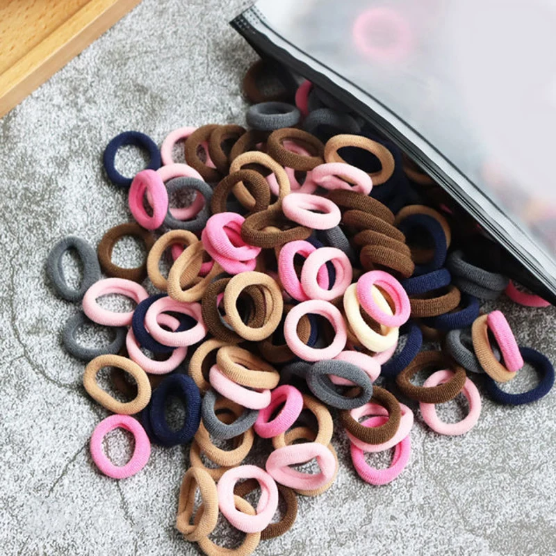 50/100 Stück Kinder elastische Haarbänder Mädchen Gum Scrunchie Gummiband für Kinder Nylon Haargummis Stirnband Baby Haarschmuck – Detail 9
