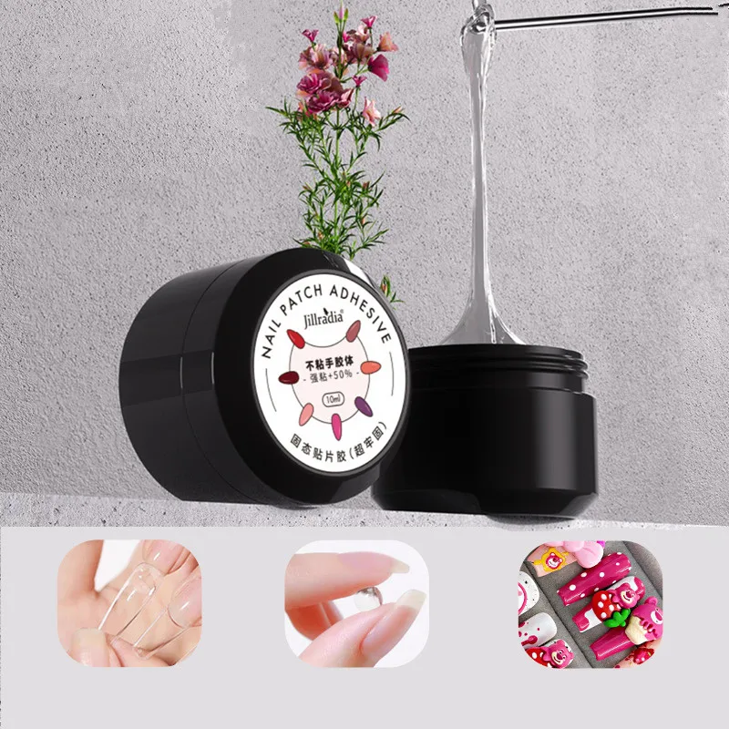 

10ml Resin Solid Nail Patch Gel Adhesive Bond UV Glue Modelling Stick Tips Manicure Long Lasting Glue Clear Solid Nail Art Gel