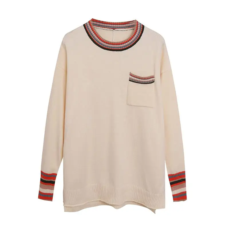 

Осень-зима, женский повседневный длинный све, круглый трикотаж Ne, эластичный, приятный для кожи, универсальный, нержавеющий, свободный крой для поездок на работу