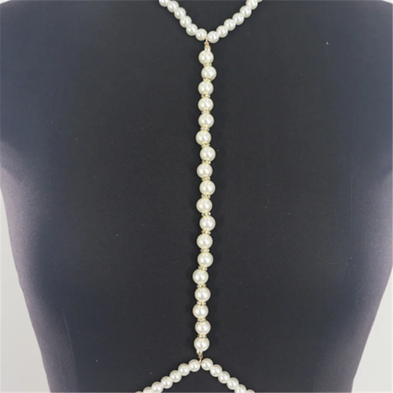 Modische Damen-Handgefertigte Imitationsperlen-Körperkette Verstellbare Choker-Taillenkette Hochzeits-Brautschmuck 2026 – Detail 4