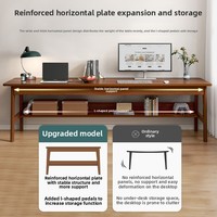 Long Table Solid Wood Legs Double Desk Simple Office Computer Desk Household Wall Narrow Table Student Bedroom Writing