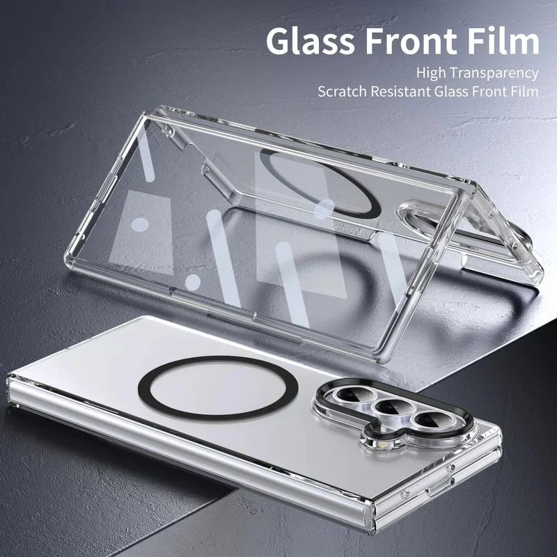 Shockproof Hard PC Phone Case For Samsung Galaxy Z Fold 8 Ultra 7 With Screen Film For Magsafe Magnetic Wireless Charging Cover