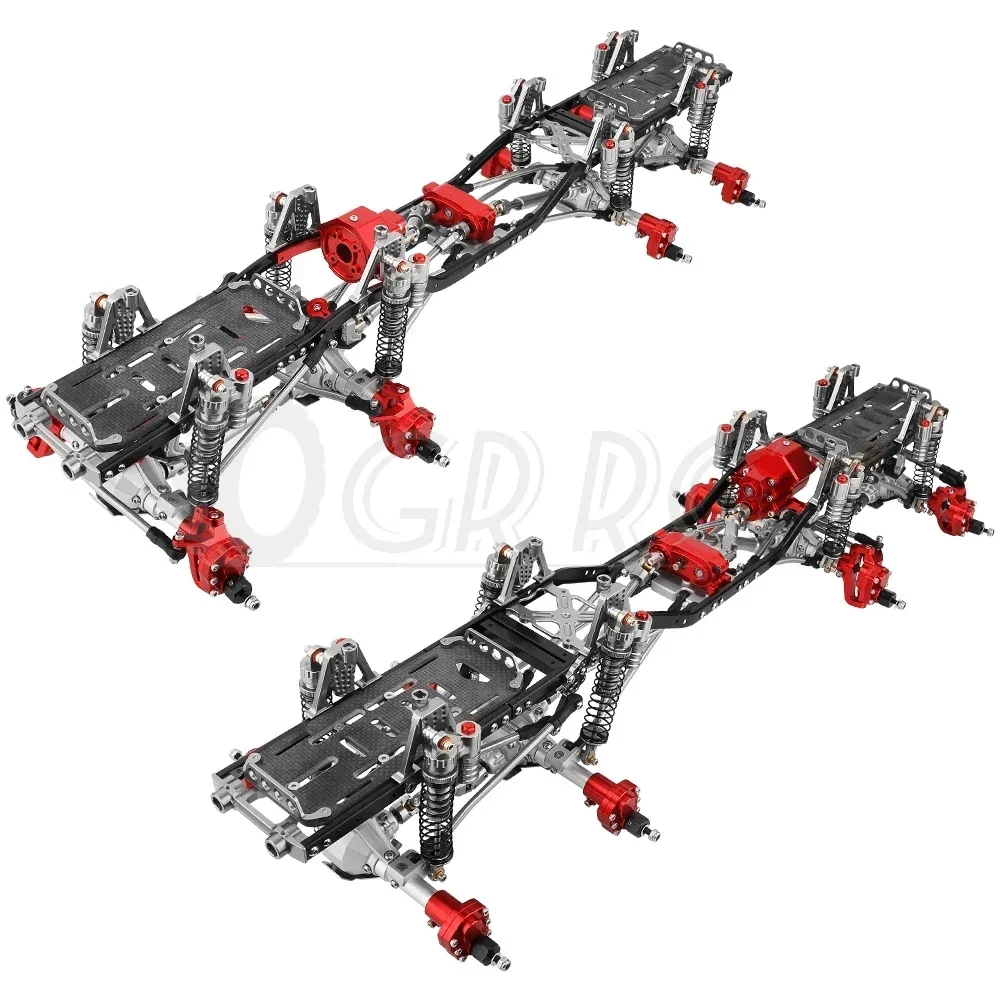 Metall verbesserte 8x8 RC Auto Chassis Rahmen mit 2 vorderen Lenkportal Achsen Getriebe DIY für Axial SCX10 II 1/10 RC Crawler Auto