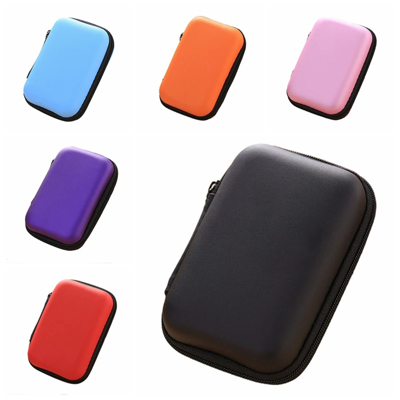 1PC Hard Fashion Nylon Carry Bag Compartments Case Cover Headphone Earphone Jewelry Storage Box 6 Colors