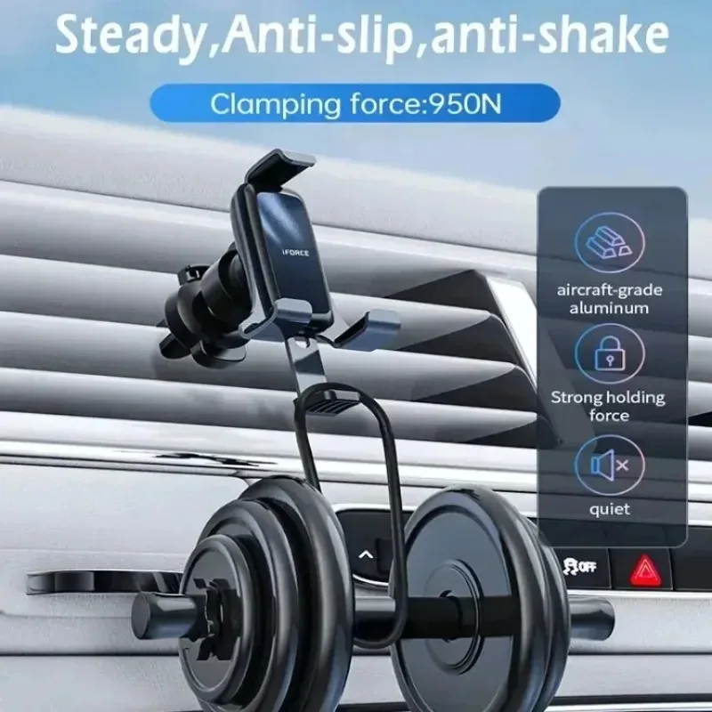 Gravity Car Air Vent Phone Holder Auto Lock Anti Slip Shockproof Universal Phone Mount for iPhone Samsung Android Smartphone Use