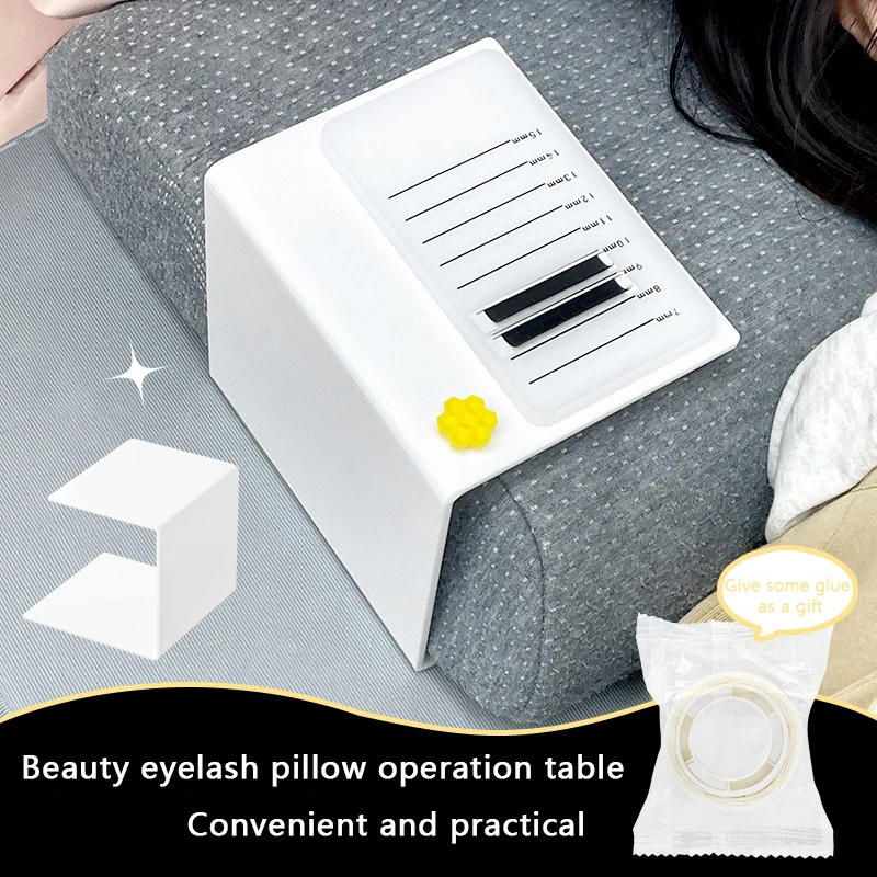 1pcEyelash Pillow Console Eyelash Extension Stand For Eyelash Salon Reusable Convenient Portable Console Eyelash Pad Glue Holder