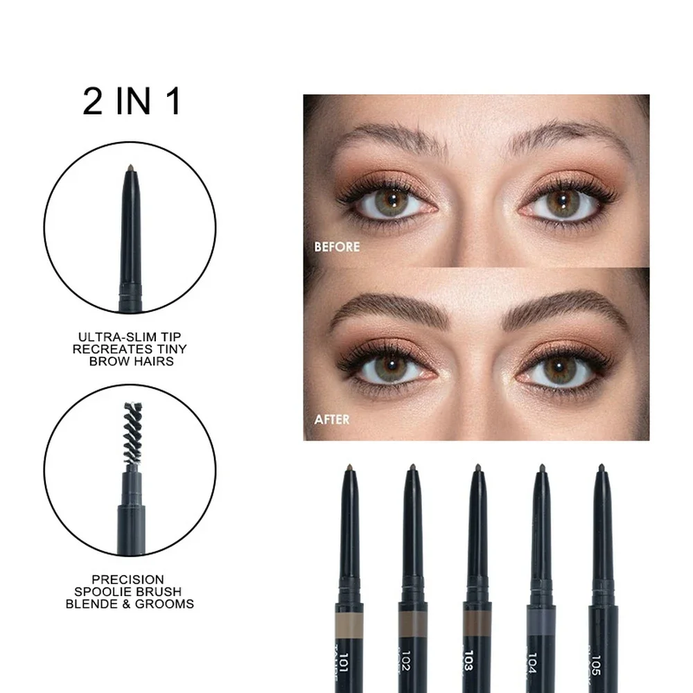 Waterproof Eyeliner Eyebrow Pencil with Eye Brow Brush Multi-purpose Korean Cosmetics for Women Smooth Eye Brow Pens Make Up