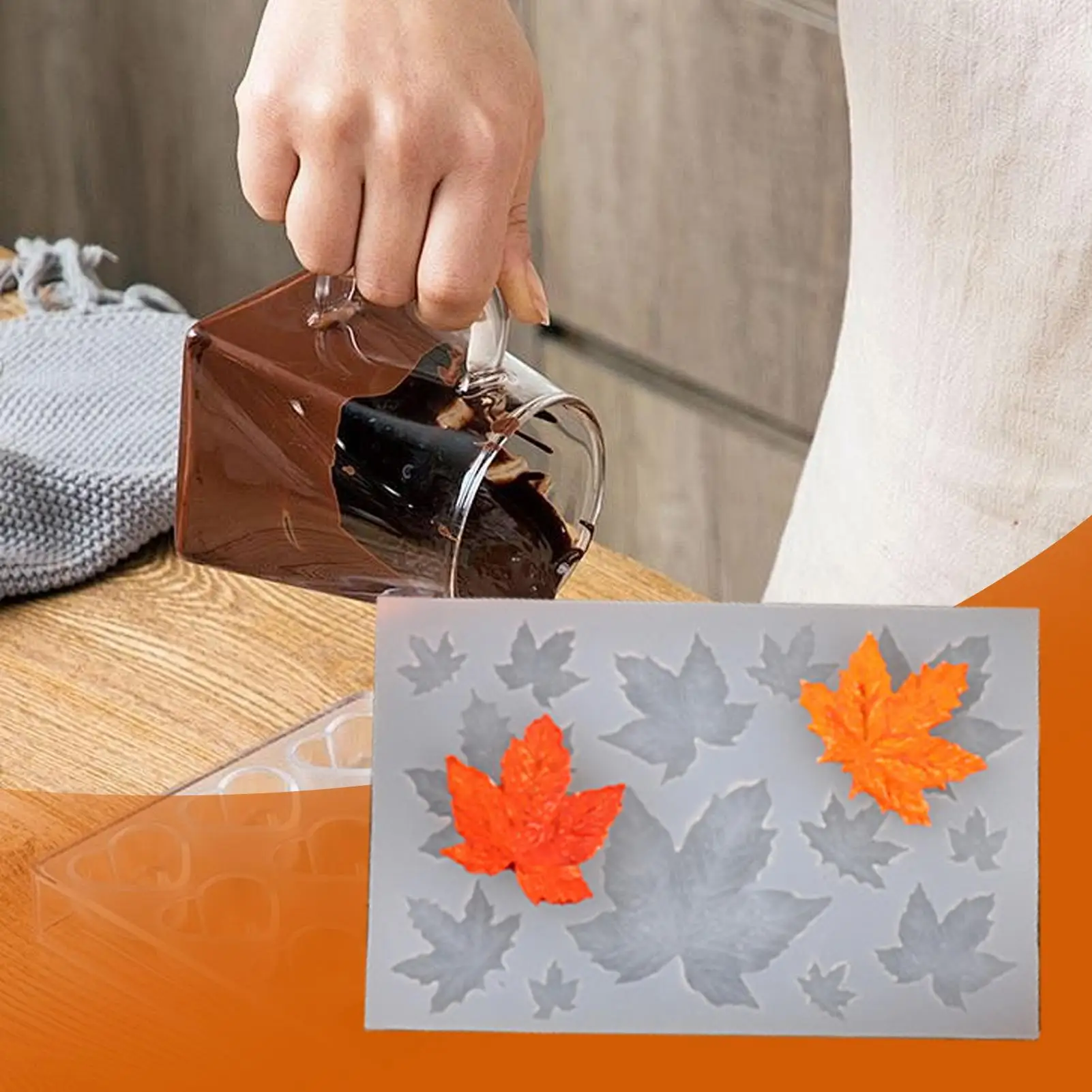 2025 Halloween Pumpkin Scented Candle Molds Silicone Pumpkin Maple Leaves Candle Making Kit for Crafting Baking