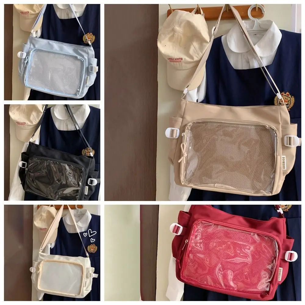 Itabag transparente portátil de estilo japonés Harajuku, bolso de hombro JK de gran capacidad, bolso informal de Pvc Lolita, bolso de viaje