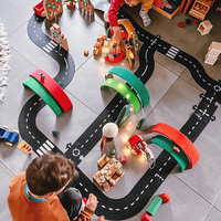 Kid Traffic Railway Road Building Toy PVC Expressway City Road Scene Construction Kindergarten Open Activities DIY Creative Toys