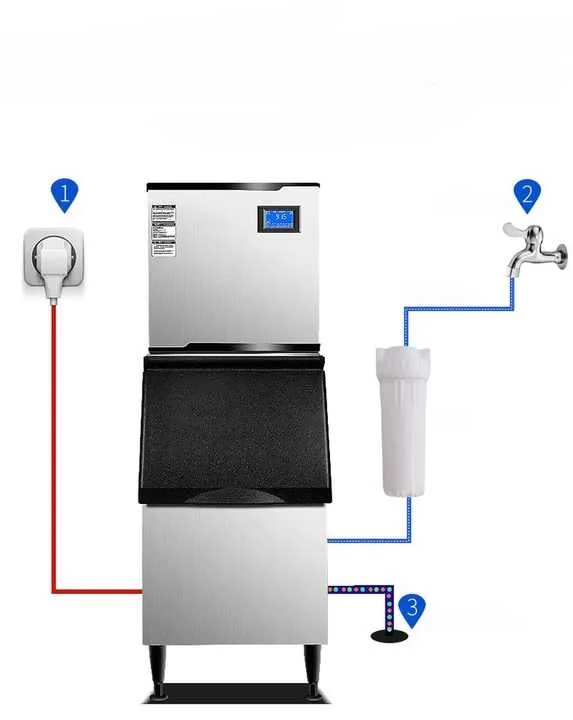 Gold Seller2025 Modern Style Stainless Steel Cube Shape Ice Making Machine Industrial Ice Block Maker Machine Commercial Ice Mak