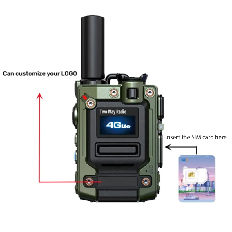 Walkie Talkie HX-K300S 4G POC 5000KM Bluetooth GPS SOS LCD Display Wireless Link Anti-Interference High-Fidelity Output