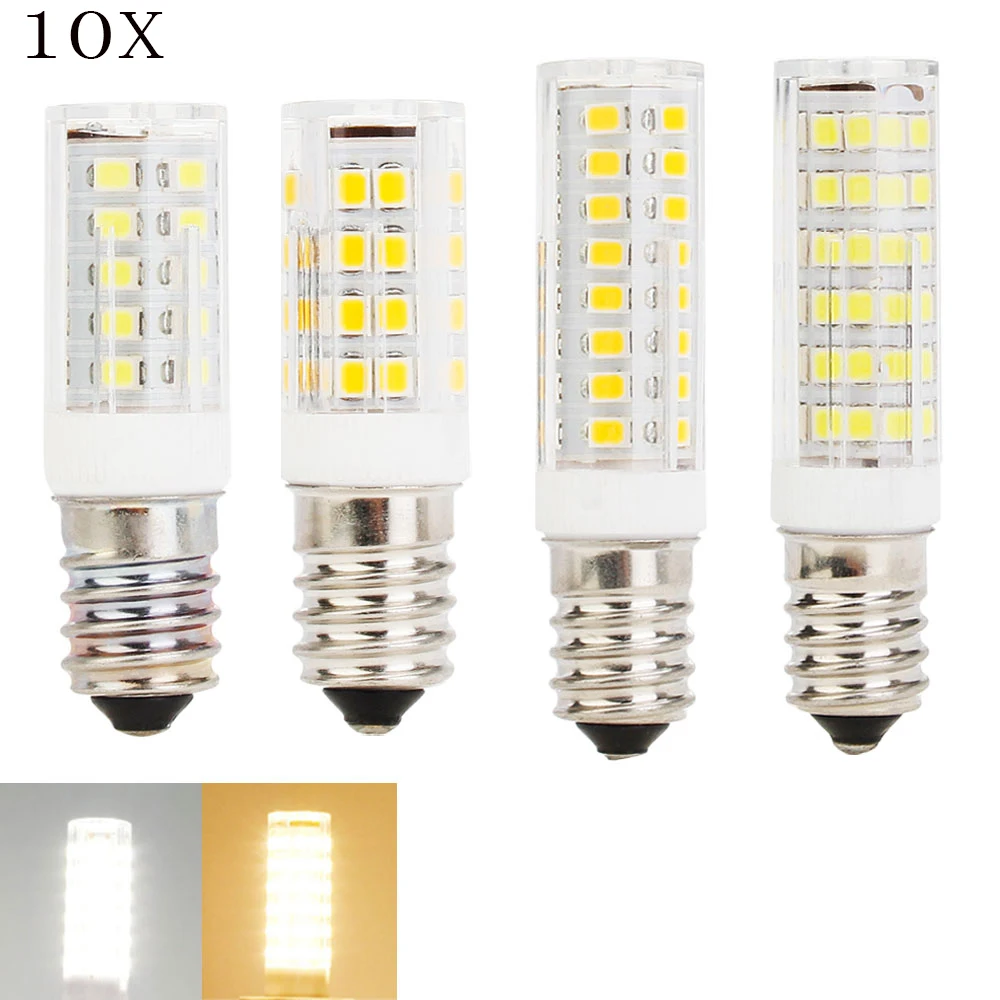 10Pcs Led Corn Light Bulbs Mini Bulb E14 Two Color Socket Replacement Smd 2835 240V Lights 220V Lamp Warm White 3000K Form Romm