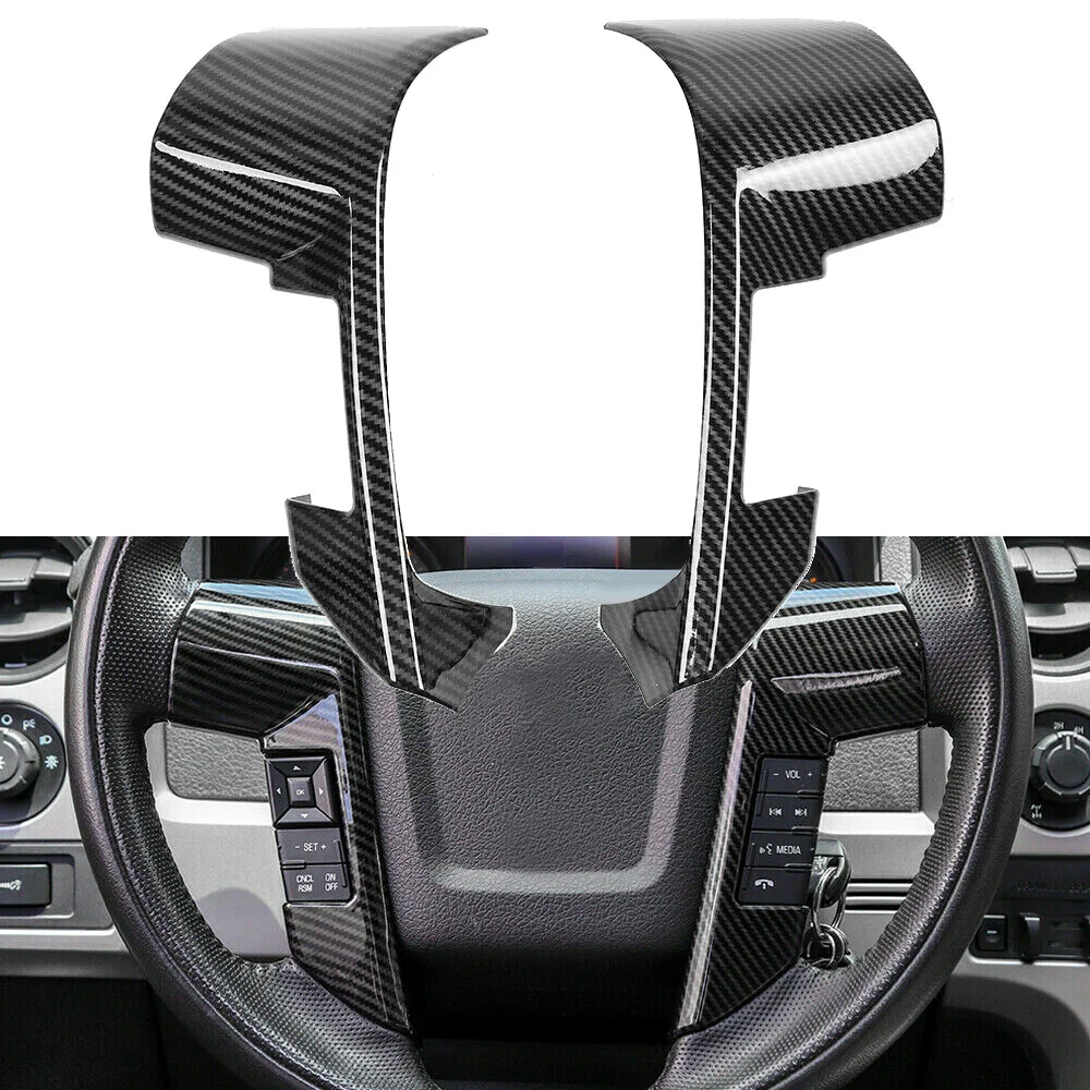 Carbon Fiber Steering Wheel Moulding Trim Panel Cover for Ford Raptor F150