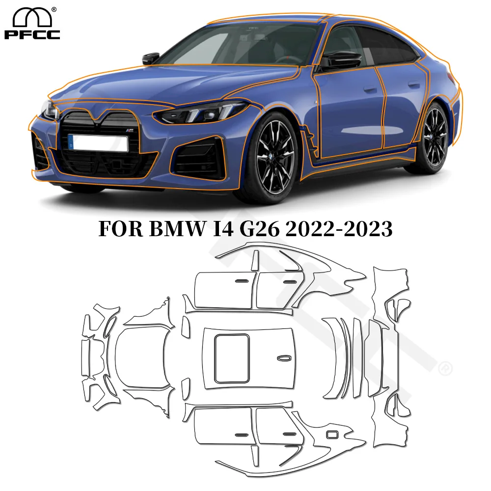 

For BMW I4 G26 2022 2023 TPU Paint Protection Film Anti-scratch Car Body Clear Bra Pre-cut PPF Resistant Invisible Repairable