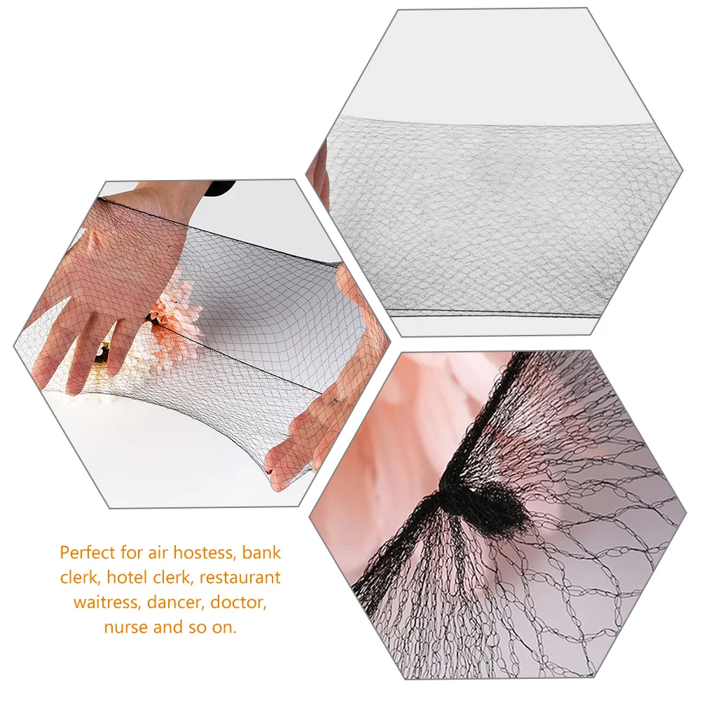 

100pcs Invisible Hairnets Black Bun 6inx50 8inx50 Elastic Mesh Women Hair Cover Nurse Dancer Bank Clerk Wedding