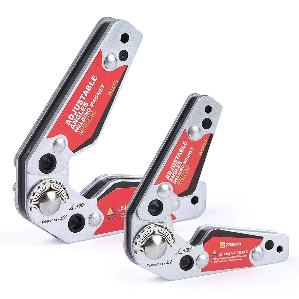 

Adjustable Angle Welding Magnet Dual-Sided 77Lbs Holding Force Magnetic Welding Holder Hex Wrench Included 20°–200°