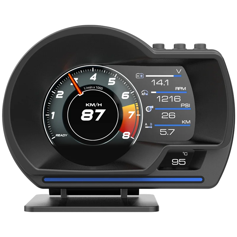 

A501 HUD OBD2 Water Oil temp Turbo RPM Gauge Digital Odometer Security Alarm Car Head Up Display Smart Car Accessories