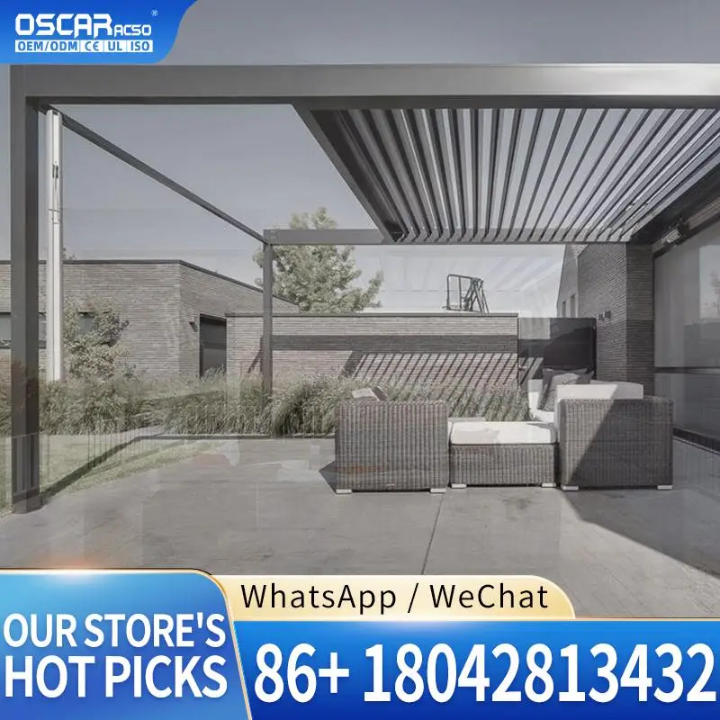 Louvered Electric Waterproof Outdoor Aluminium Pergola for Garden Patio Backyard Louver Pergola