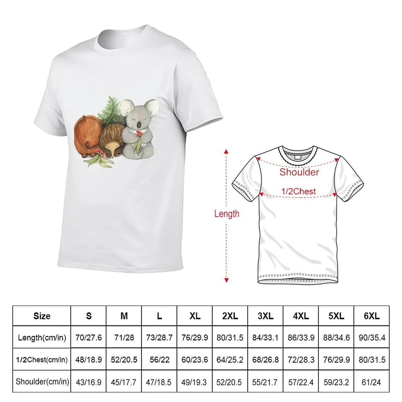 Native Australian Animal Babies – With Koala, Wombat And Echidna T-Shirt