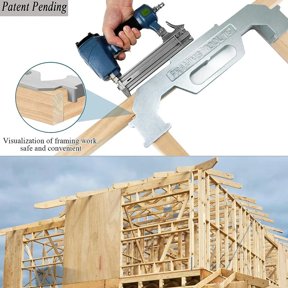 

Aluminum Alloy Wall Stud Layout Tool, Center Finder & Spacing Jig for 12/16/24 Inch Framing, Accurate Measurement Tool