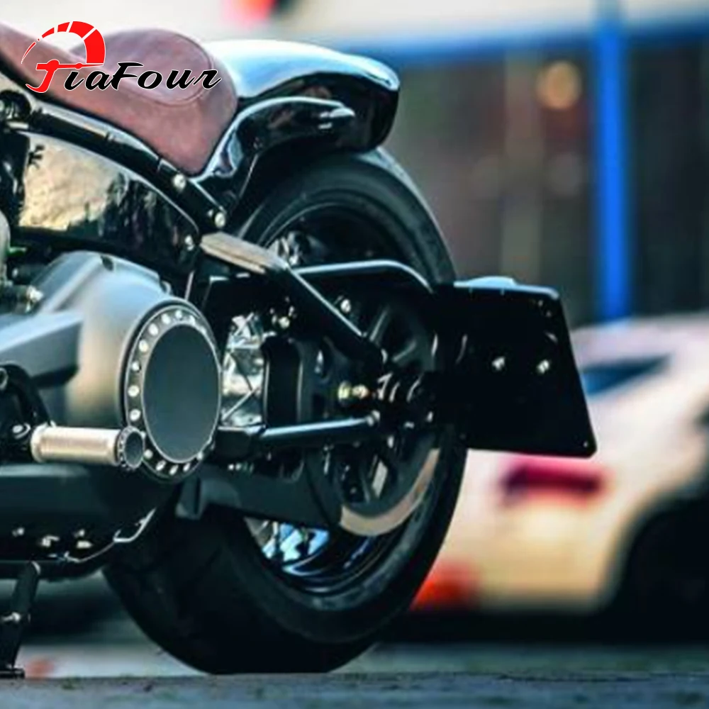 

License Plate Holder For Softail Fat Boy Breakout Dyna Street Bob 18-23 Motorcycle Registration Tail Tidy Bracket