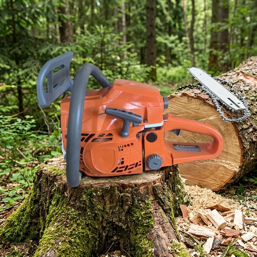 20 Inch 58cc Petrol Chainsaw 2.4KW Heavy Duty Wood Cutting Saw Professional Forestry Logging Machine for Outdoor Garden