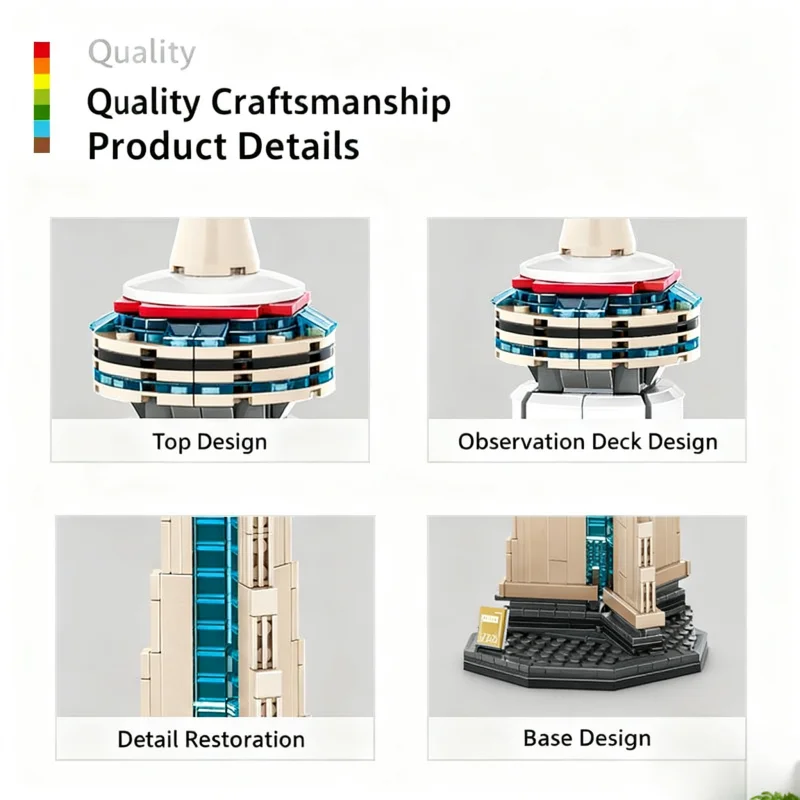 Kit di costruzione della torre di comunicazione OUZEY, modello di raschietto micro blocchi, giocattolo educativo STEM per adolescenti