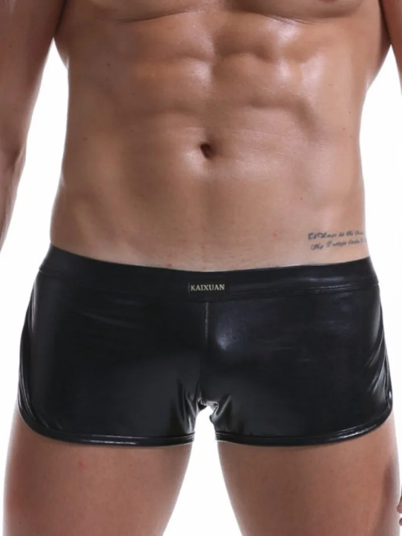 

Men's Underwear Men's Boxer Pants Patent Leather Imitation Leather Stage Performance Nightclub Sexy Underwear 1045PJ PRFM