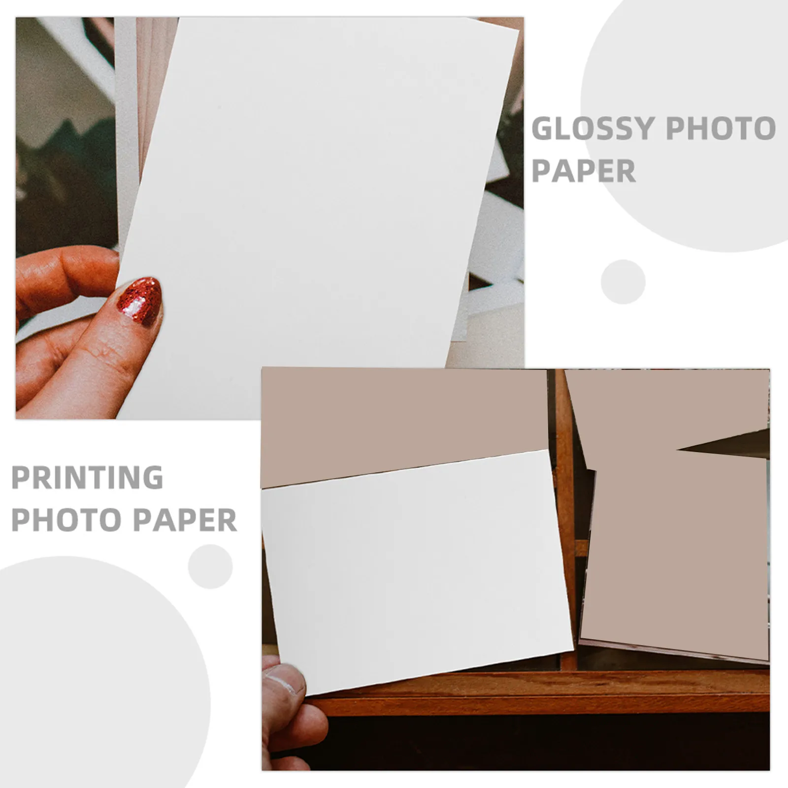 100Pcs Waterproof High Gloss Photo Paper Glossy Photo Printing Paper Compact Size Wallet Friendly Quick Dry Inkjet Compatible