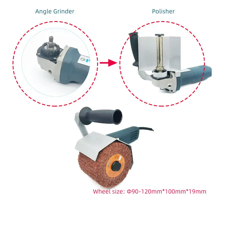 Imagem -04 - Modificado Hand Held Linear Roller Acessórios de Polimento Side Handle Adapter Capa Protetora Conjunto Completo Rebarbadora M14 10 em 1