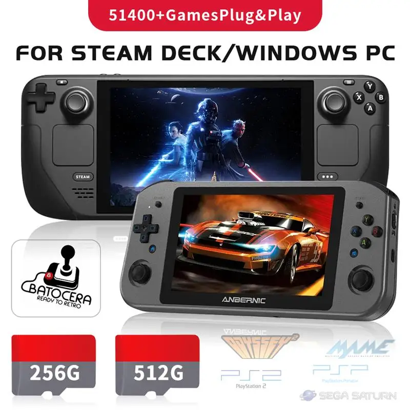 Top: Latest Batocera 39 System TF Game Card for Steam Deck/Windows PC/MAC/Handheld Game Console with 51400+ Games for