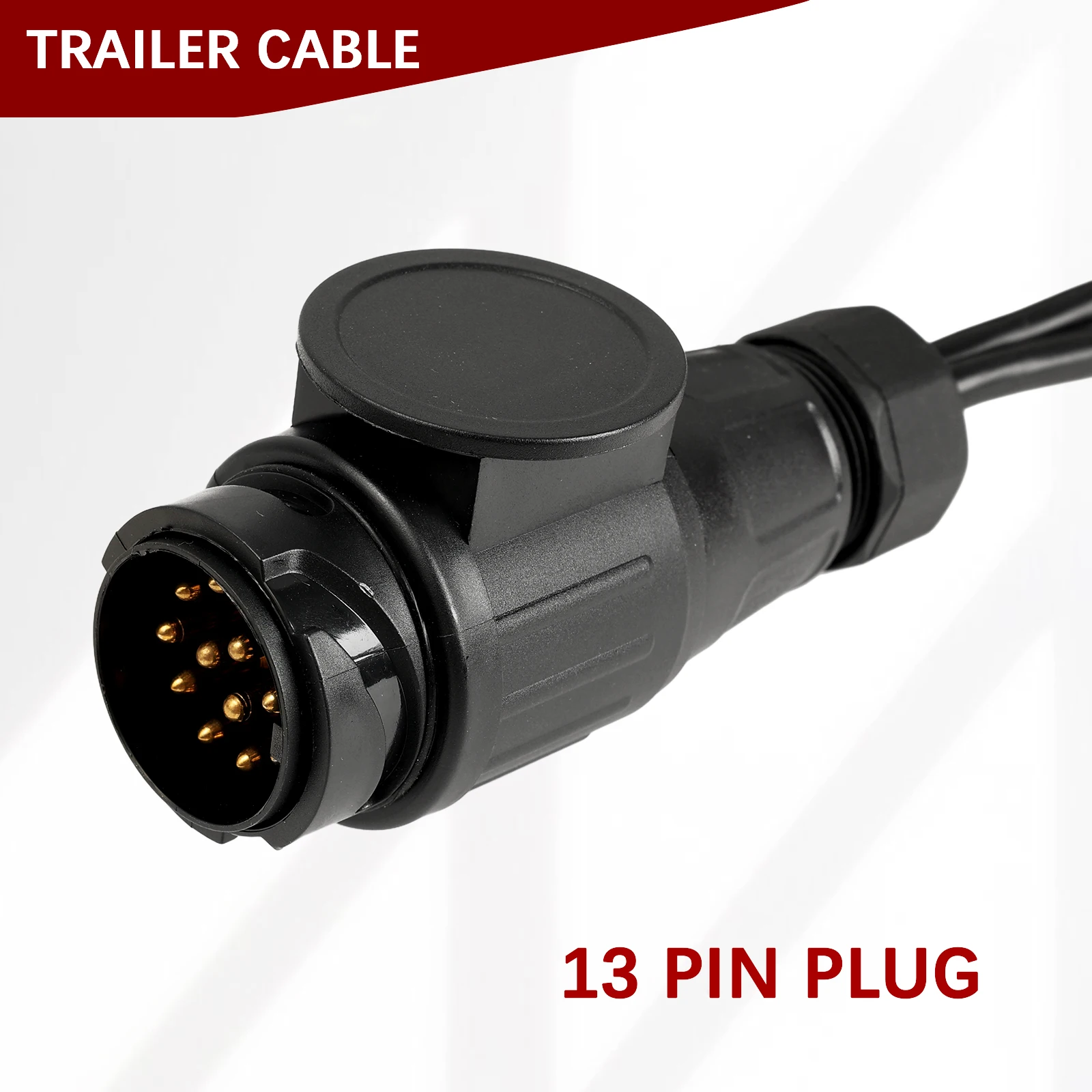 

Trailer Rear Light Wire Cable Wiring Harness 13 Pin Plug to 2x 5 Pin Extension Cable 5m Trailer Light Connector Plug Adapter