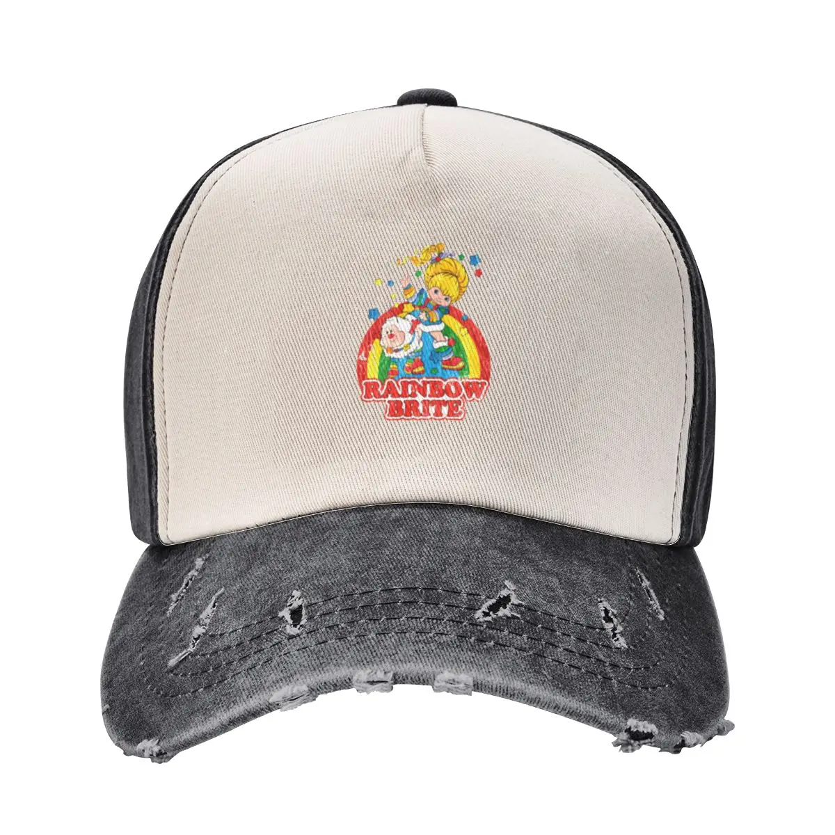 

Distressed Rainbow Baseball Cap Kids Hat men's big size hat Wild Ball Hat New Woman Hats Men's