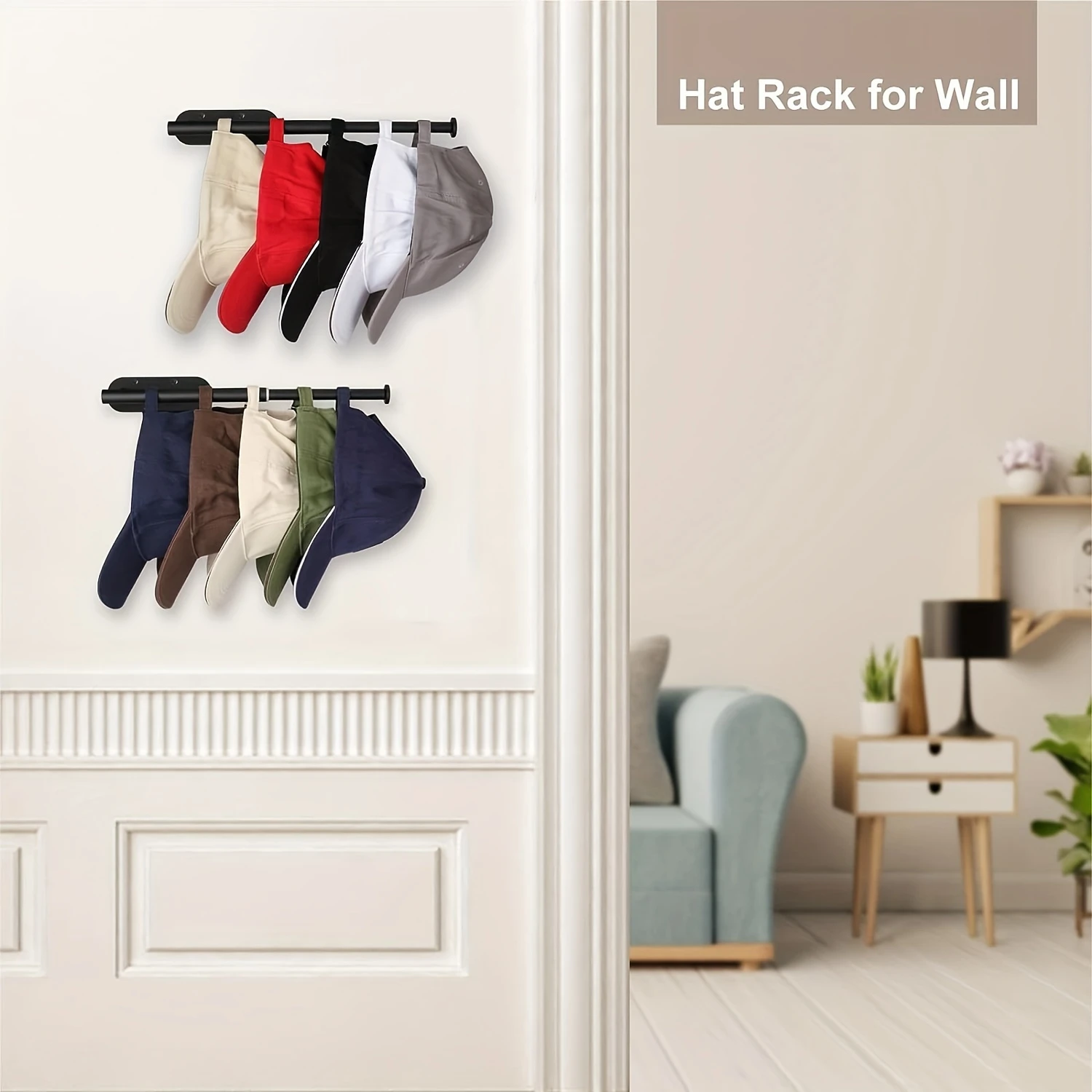 1/2pcs Metal Hat Hanging  Racks, Heavy Duty  Holders, Durable   Racks, Household Space Saving  Organizer For Entryway, Hallway, 