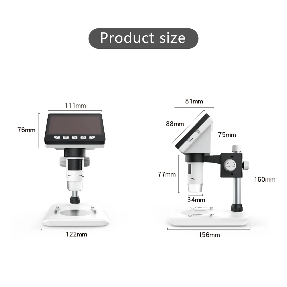 4.3 Inch Digital Microscope 1080P 50-1000x  Microscopio 2000mAh Soldering Microscope for Electronics Repair PCB PC Laptop