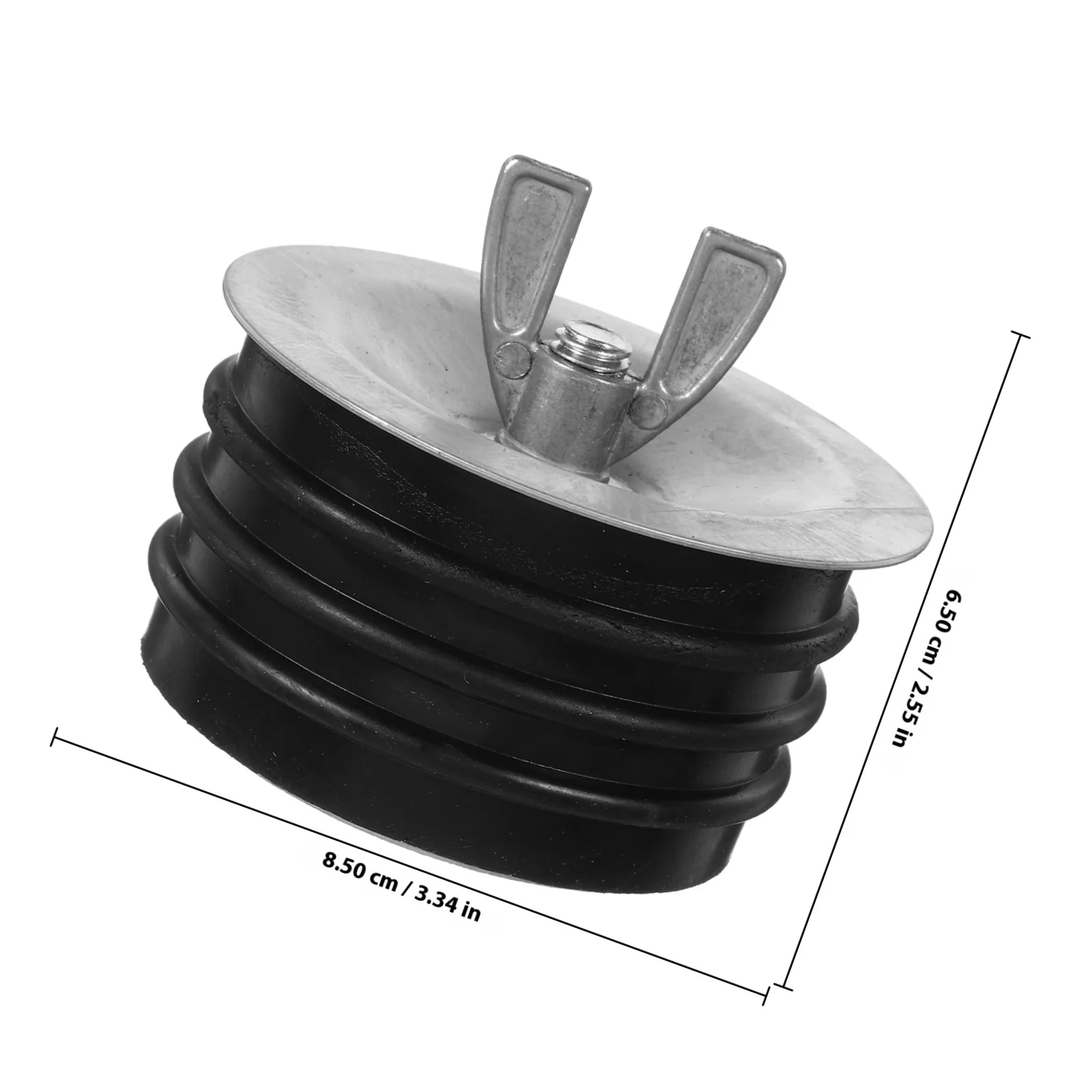 Steel Mechanical Test Plug 3 Inch Galvanized Screw Wing Nut Rubber Seal Durable Easy Install Sink Pool Sewer Pipe Cover
