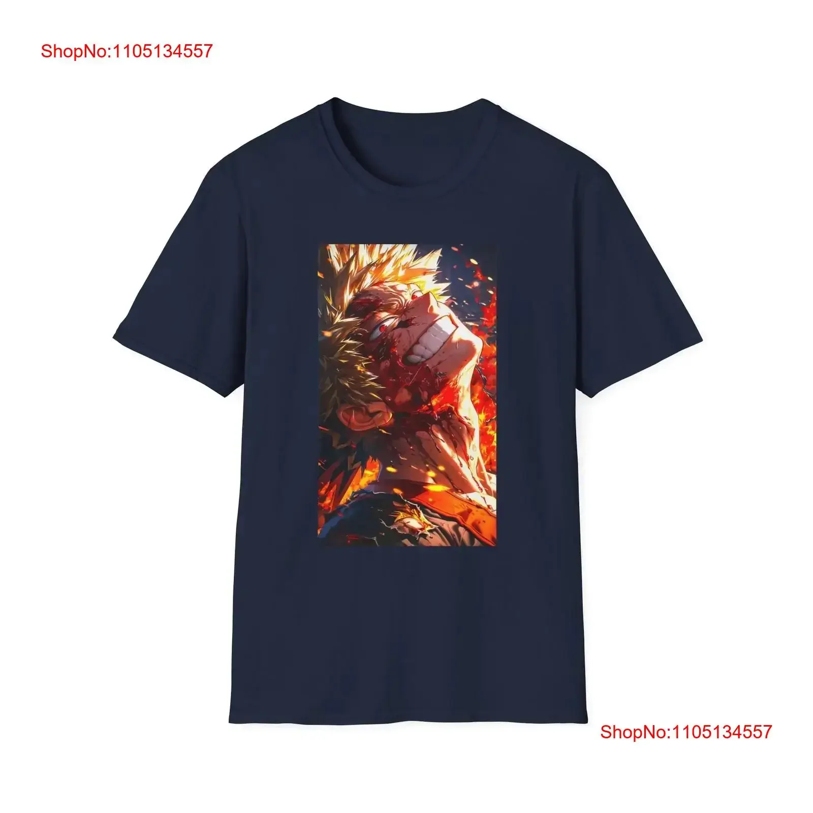 Anime Soft T Shirt Katsuki Bakugo Realistic 2 JL Front  vintage Washed Stretched Breathable designer clothes Versatile