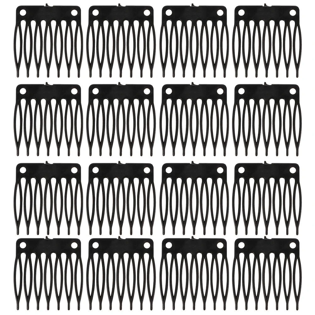 

100Pcs Black Wig Caps Clips Comb Plastic Accessory Durable Hair Tools