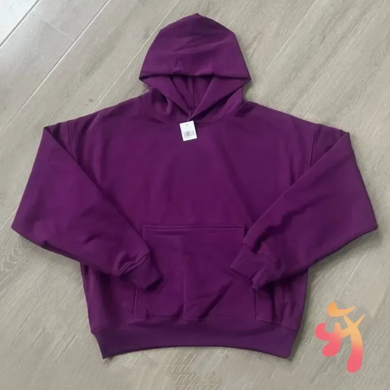 Men Women Winter Street Classic Blank Purple Kanye Season Hoodies Casual Loose High Quality Cotton Couple Hooded Sweatshirts