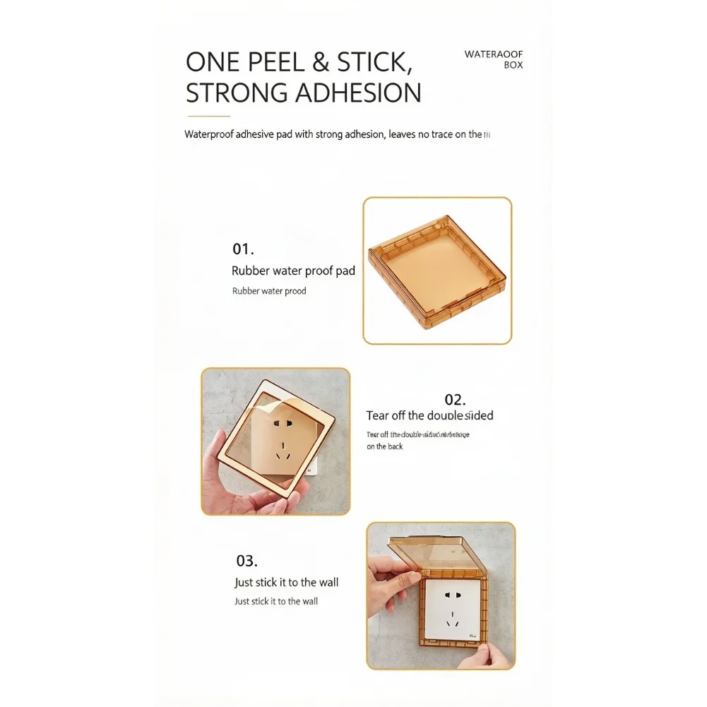 For Ultra Thin Waterproof Socket Cover Box 90 Degree Hinge For 86 Type Switch Bathroom Kitchen Dustproof ABS Wall Plate