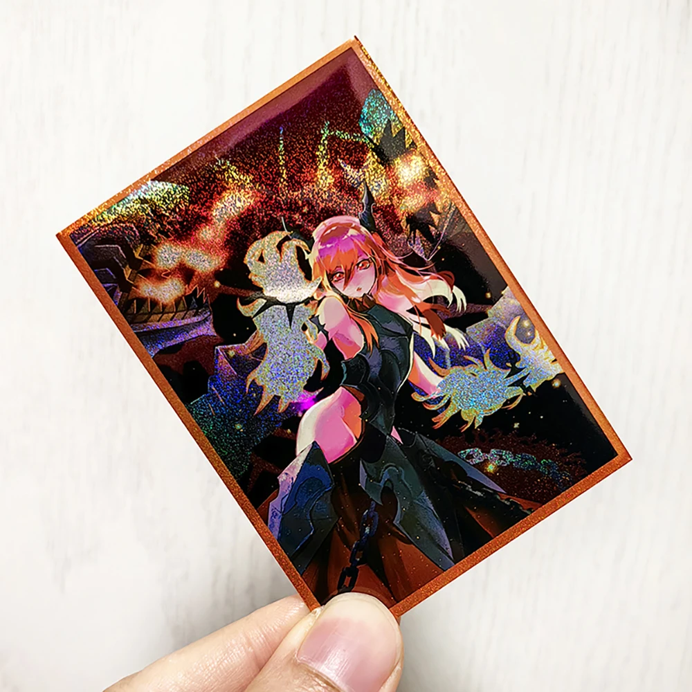 Fundas para cartas de Anime, Protector de cartas impermeable para YGO, 50 piezas, 63x90mm, princesa prometeana, Bestower of Flames