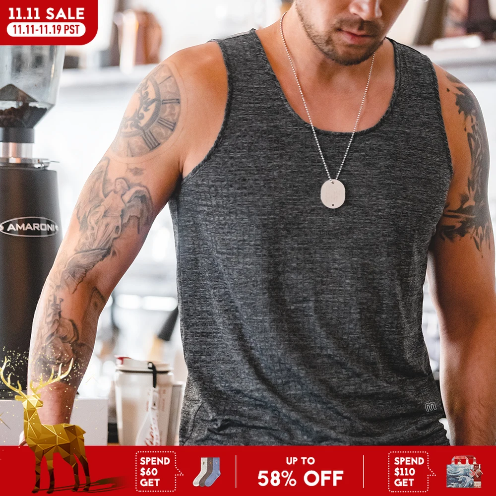 Maden Cool Feeling Tank Top for Men Sports Fitness Outdoor Thin Breathable Inner Wear Bottom Shirt Summer Gym Clothing Men