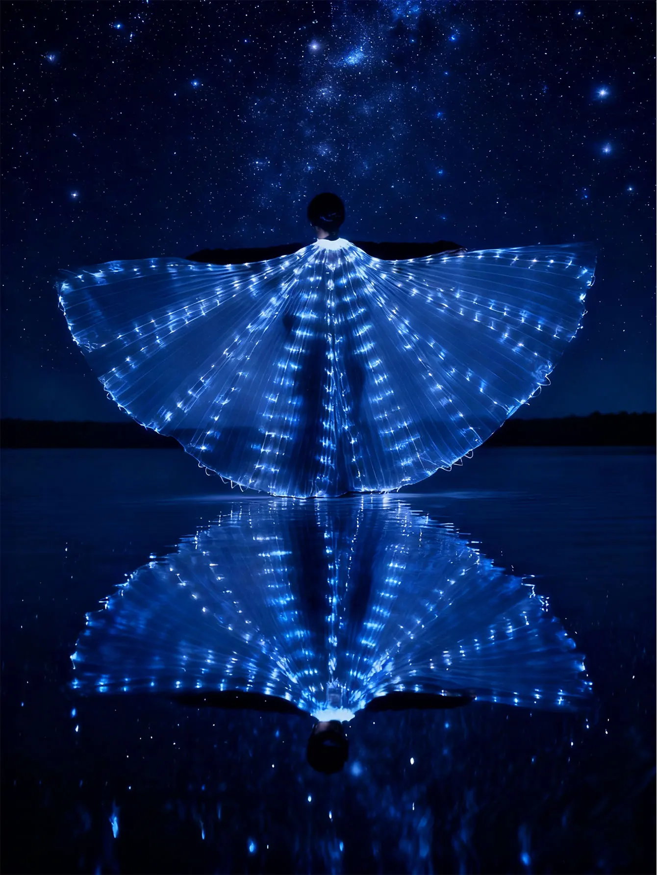 

Белая светодиодная накидка для украшения вечеринки с танцующими крыльями бабочки (батарейки в комплект не входят)