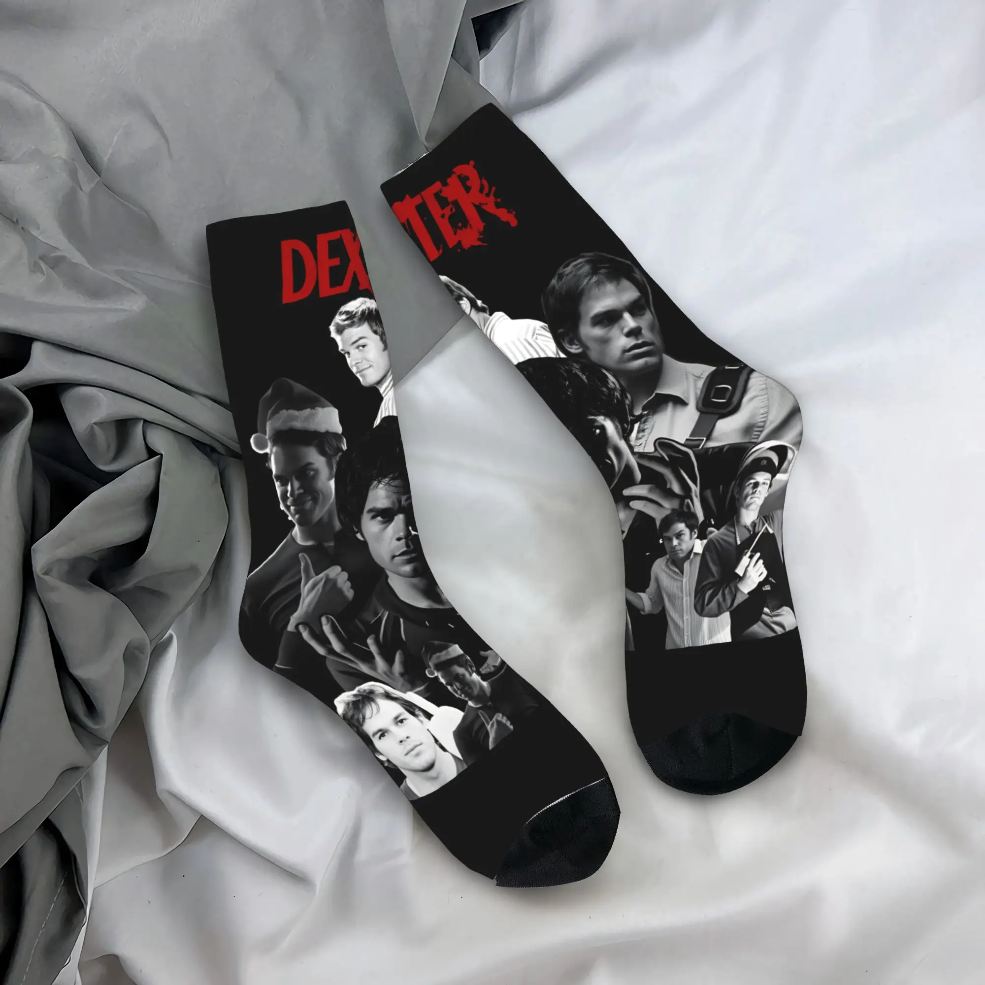 

Dexter Morgan Blood Never Lies, чулки для фотосессии, носки для пар, мягкие готические носки, весенние уличные нескользящие носки с графическим рисунком