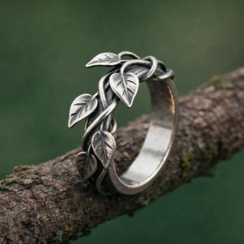 Damen Retro Bohemian Blatt-Party Ring mit unregelmäßiger Blattform, personalisierter Schmuck, geeignet für den täglichen Gebrauch und als Geschenk für Partys.