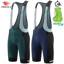 RION Men's Cycling Bib Shorts Road Bike Padded Tights Bicycle Clothes Pro MTB Bibs Long Distance Riding Dolomiti 6H Reflective