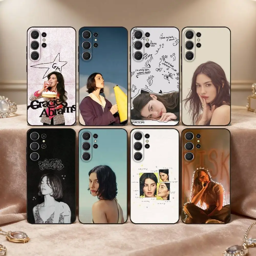 

G-Gracie A-Abrams Singer Phone Case For Samsung S26,S25,24,23,22,30,21,10,9,Ultra,Plus,Lite,FE Soft Black Case