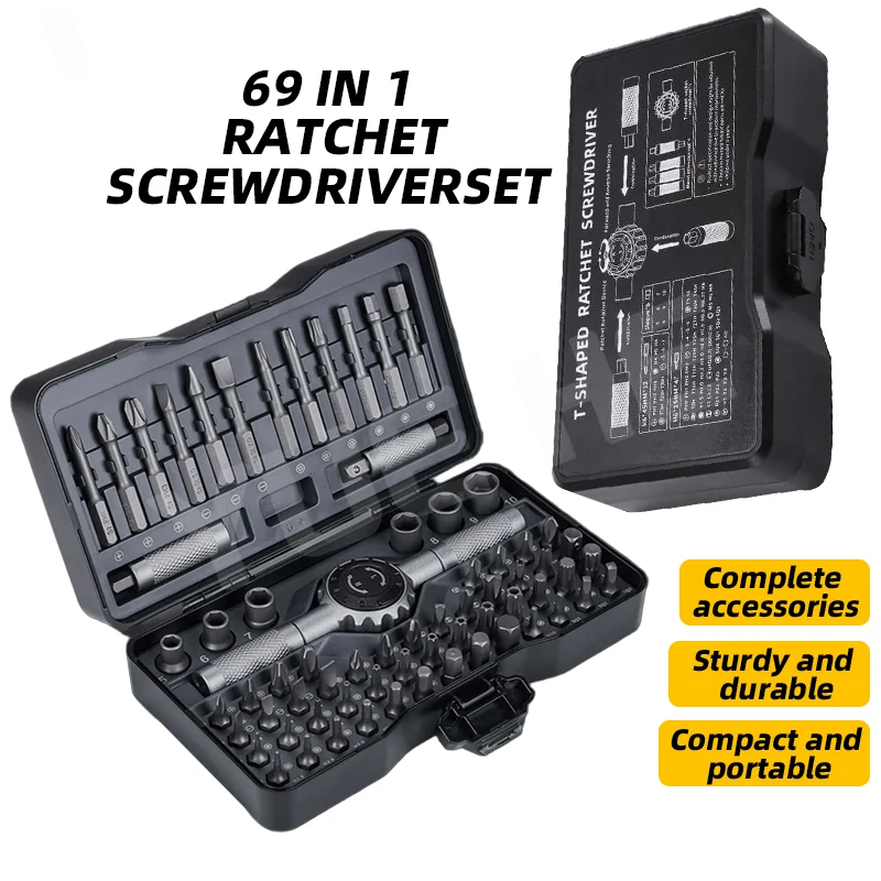 

Набор отверток Hanboost 69 в 1 с магнитными битами S2 и съемной рукояткой, многофункциональный ремонтный инструмент для любых задач