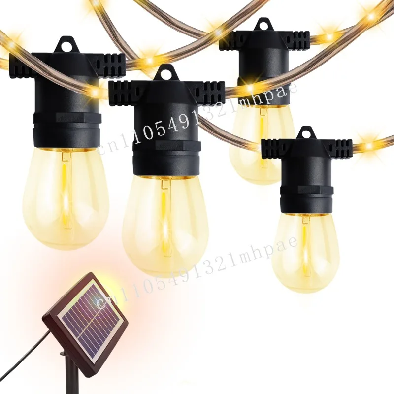 

29ft 8.8m 10 Bulbs 76 Light Emitting Diode Decorative Light Outdoor Garden S14 String Light Solar Powered